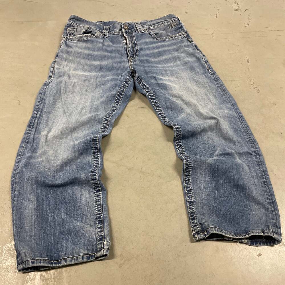 y2k silver brand western jeans 36x27